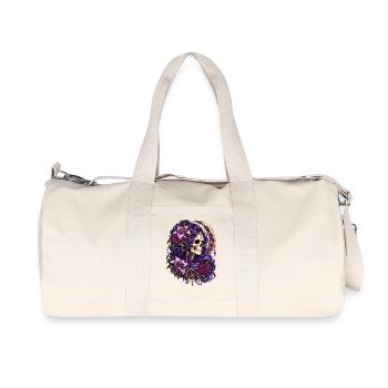 Schädelfrau, Mondblumen, Lila, Gotisch, - Recycelte Canvas-Sporttasche von Stanley/Stella - Naturweiß - Vorne