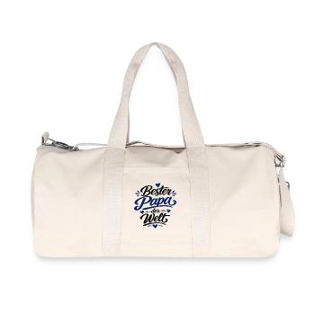 Bester Papa der Welt – Herzschrift - Recycelte Canvas-Sporttasche von Stanley/Stella - Naturweiß - Vorne