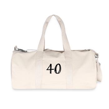 40. 40 YEARS. 40th ANNIVERSARY. BIRTHDAY 40 YEARS. - Recycled Canvas Sports Bag by Stanley/Stella - natural - Front