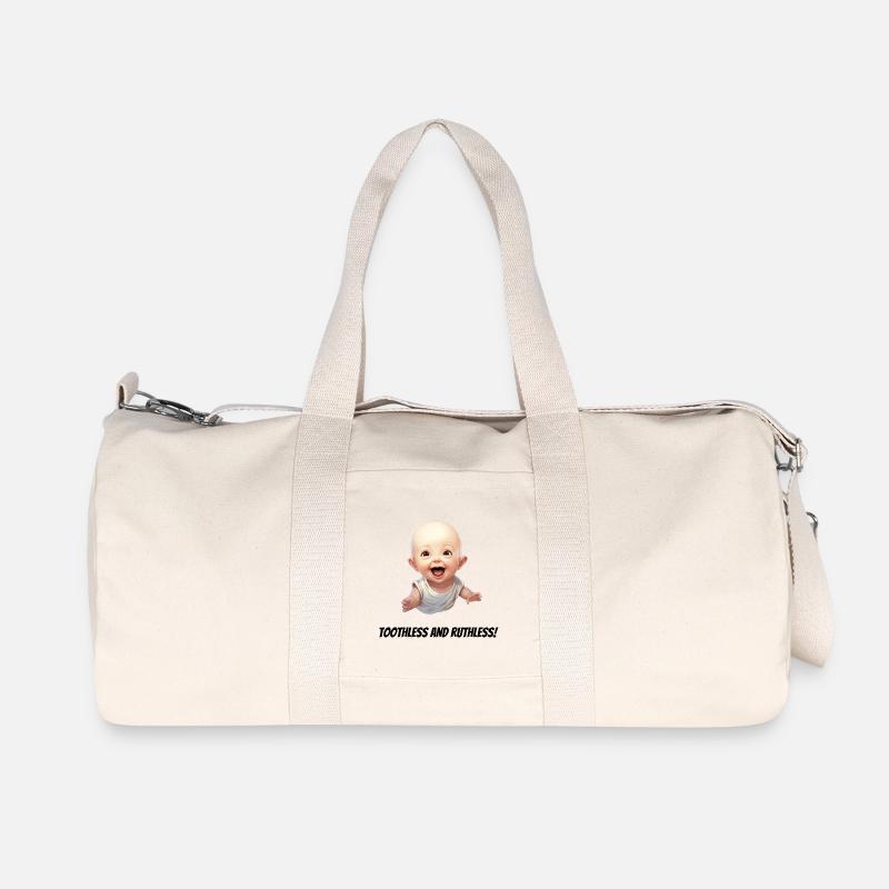 Zahnlos und rücksichtslos! - Recycelte Canvas-Sporttasche von Stanley/Stella - Naturweiß
