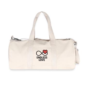Infinite Love Heart Motivation - Recycled Canvas Sports Bag by Stanley/Stella - natural - Front