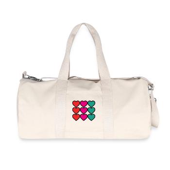 HERZ. VIELEN DANK. GELIEBTE. MEISTER. DANKE HERRIN. - Recycelte Canvas-Sporttasche von Stanley/Stella - Naturweiß - Vorne