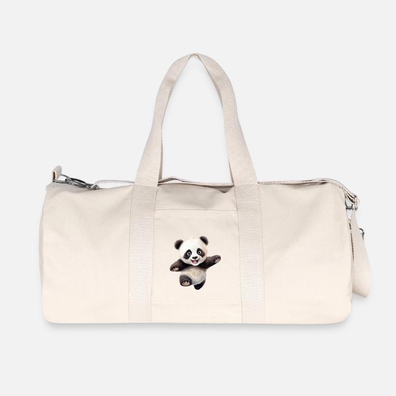 Panda Markus - Recycelte Canvas-Sporttasche von Stanley/Stella - Naturweiß