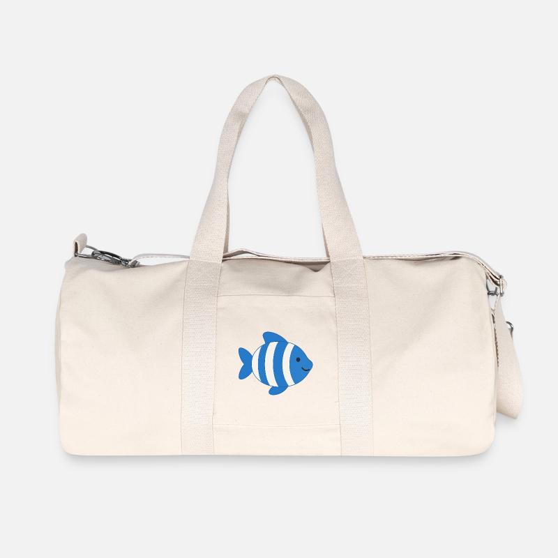 Fisch gestreift - Recycelte Canvas-Sporttasche von Stanley/Stella - Naturweiß