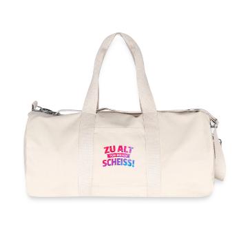 zu alt für diese Scheisse - Recycelte Canvas-Sporttasche von Stanley/Stella - Naturweiß - Vorne