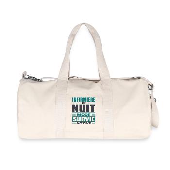 infirmière de nuit mode survie humour soignante  - Sac de sport en toile recyclée Stanley/Stella - blanc naturel - Devant