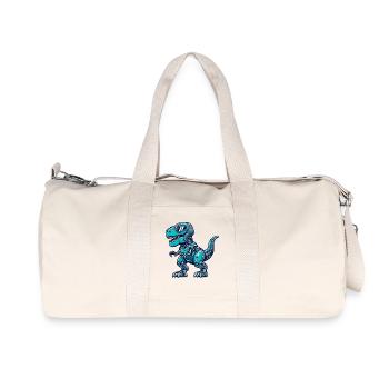T-Rex Cyborg Dinosaurier - Recycelte Canvas-Sporttasche von Stanley/Stella - Naturweiß - Vorne
