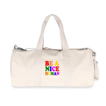 Be a nice human - Recycled Canvas Sports Bag by Stanley/Stella - natural - Front