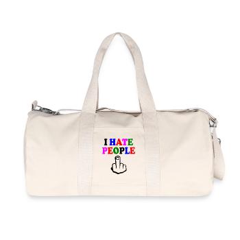 I hate people - Recycelte Canvas-Sporttasche von Stanley/Stella - Naturweiß - Vorne