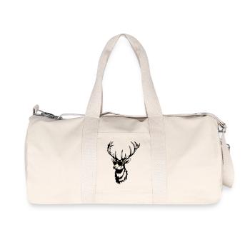 Après-ski - Hirsch - Apres ski - Pistenhirsch - Recycelte Canvas-Sporttasche von Stanley/Stella - Naturweiß - Vorne