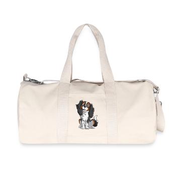 King Charles - Schwarz Tricolor - Recycelte Canvas-Sporttasche von Stanley/Stella - Naturweiß - Vorne