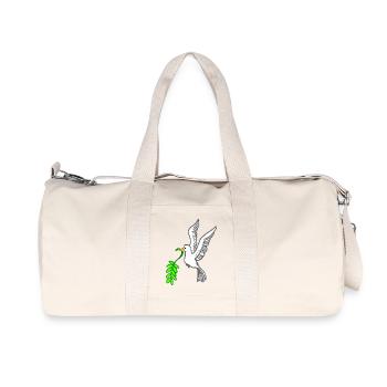 Friedenstaube gezeichnet - Recycelte Canvas-Sporttasche von Stanley/Stella - Naturweiß - Vorne