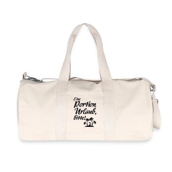 Portion Urlaub - Urlauber, Ferien, Geschenk Spruch - Recycelte Canvas-Sporttasche von Stanley/Stella - Naturweiß - Vorne