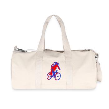 bicycle mountain bike cyclist mountain bike - Recycled Canvas Sports Bag by Stanley/Stella - natural - Front
