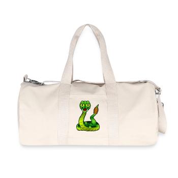 Rattlesnake en vert. idée cadeau - Sac de sport en toile recyclée Stanley/Stella - blanc naturel - Devant
