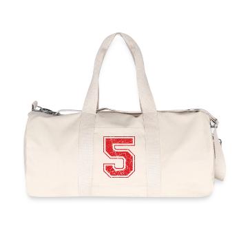 5 five fuenf red rot (de) - Recycelte Canvas-Sporttasche von Stanley/Stella - Naturweiß - Vorne