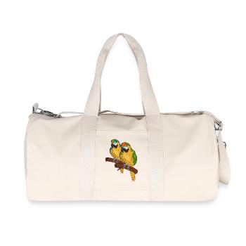 Papageien auf einem Ast - Recycelte Canvas-Sporttasche von Stanley/Stella - Naturweiß - Vorne