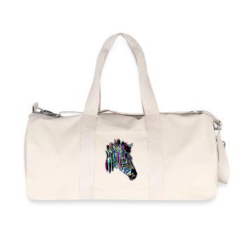 Colorful Zebra - Colored Zebra - Recycled Canvas Sports Bag by Stanley/Stella - natural - Front