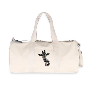 Vintage Vector Giraffe - Recycled Canvas Sports Bag by Stanley/Stella - natural - Front