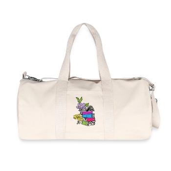 Livres avec des fleurs - Sac de sport en toile recyclée Stanley/Stella - blanc naturel - Devant