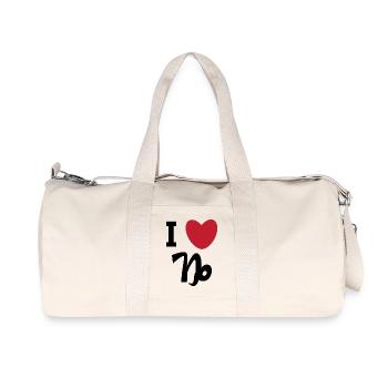Horoscope Déclaration du cœur Signe du zodiaque Capricorne - Sac de sport en toile recyclée Stanley/Stella - blanc naturel - Devant