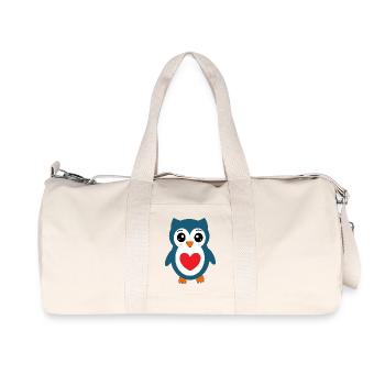 Hibou Chouette Bleue - Sac de sport en toile recyclée Stanley/Stella - blanc naturel - Devant