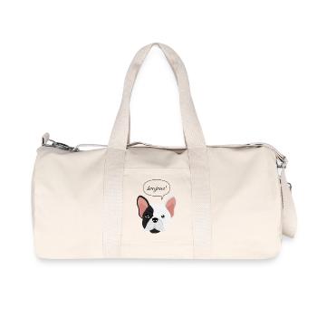 Français Bulldog Bonjour - Sac de sport en toile recyclée Stanley/Stella - blanc naturel - Devant