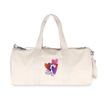 happy valentines day - Recycelte Canvas-Sporttasche von Stanley/Stella - Naturweiß - Vorne