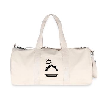 Sonnenkollektor am Haus mit Sonne - Recycelte Canvas-Sporttasche von Stanley/Stella - Naturweiß - Vorne