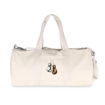 Gants de boxe suspendus à la conception des cordons - Sac de sport en toile recyclée Stanley/Stella - blanc naturel - Devant