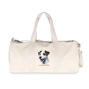 Jack Russel Terrier 003 - Recycelte Canvas-Sporttasche von Stanley/Stella - Naturweiß - Vorne