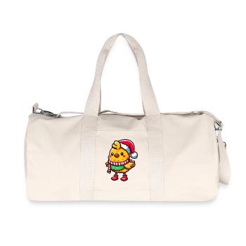 Winter Chicks: Cute Chicken in Festive Christmas Fun - Recycled Canvas Sports Bag by Stanley/Stella - natural - Front