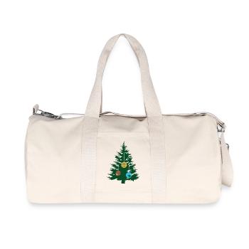 Fir tree with baubles fir forest Christmas xmas - Recycled Canvas Sports Bag by Stanley/Stella - natural - Front