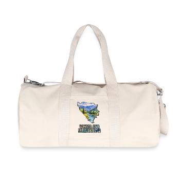Watercolor Map of Bosnia and Herzegovina - Recycled Canvas Sports Bag by Stanley/Stella - natural - Front