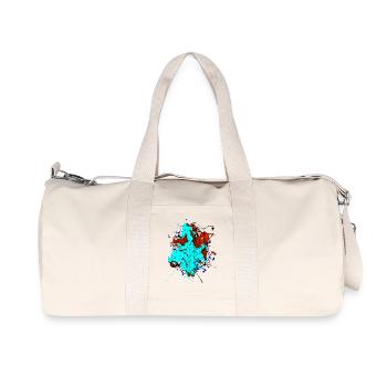 Redturquoise.Splash - Recycled Canvas Sports Bag by Stanley/Stella - natural - Front