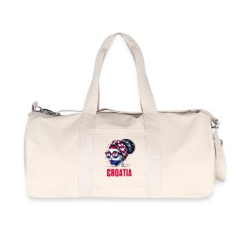 Stylisches Kroatien Girl: Retro Chic mit modernem Twist - Recycelte Canvas-Sporttasche von Stanley/Stella - Naturweiß - Vorne
