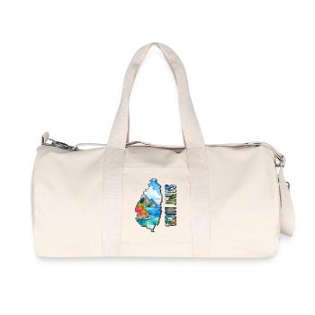 Watercolor Map of Saint Lucia - Recycled Canvas Sports Bag by Stanley/Stella - natural - Front