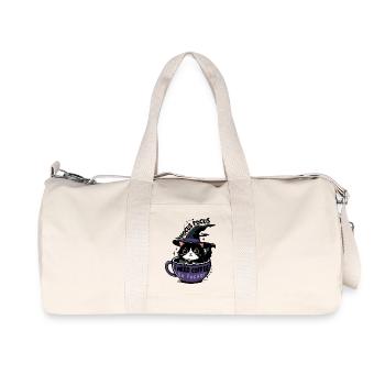 Coffee Witch Cat  - Recycled Canvas Sports Bag by Stanley/Stella - natural - Front