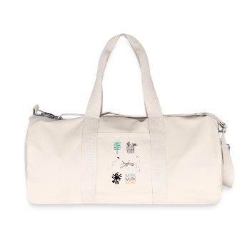 Travail vs vacances - Sac de sport en toile recyclée Stanley/Stella - blanc naturel - Devant