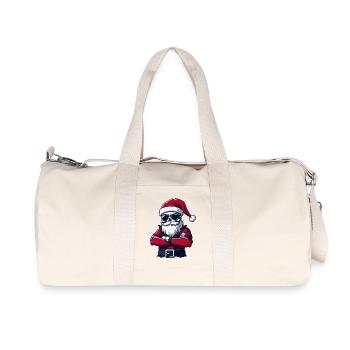 Weihnachtsmann Skull - Recycelte Canvas-Sporttasche von Stanley/Stella - Naturweiß - Vorne