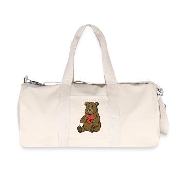 Bär in Liebe - Recycelte Canvas-Sporttasche von Stanley/Stella - Naturweiß - Vorne