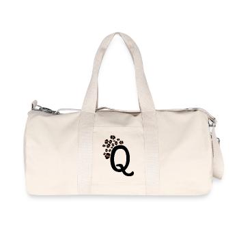 Lettre q motifs léopard - Sac de sport en toile recyclée Stanley/Stella - blanc naturel - Devant