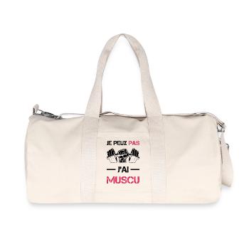 J'peux pas j'ai MUSCU - Musculation - Sac de sport en toile recyclée Stanley/Stella - blanc naturel - Devant