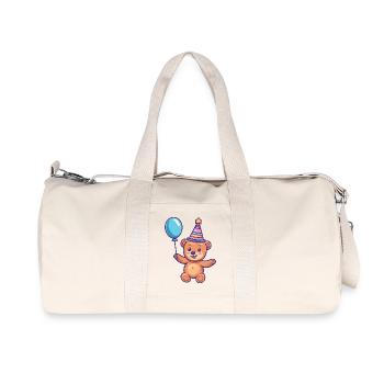 Bear Birthday Baby - Recycled Canvas Sports Bag by Stanley/Stella - natural - Front
