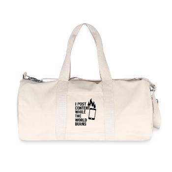 I post content and the world burns - Recycelte Canvas-Sporttasche von Stanley/Stella - Naturweiß - Vorne