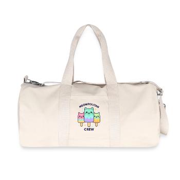 Meowpolitan Crew - Kawaii Icy Cat Trio - Recycelte Canvas-Sporttasche von Stanley/Stella - Naturweiß - Vorne