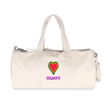 Glowing heart with happiness symbolism - Recycled Canvas Sports Bag by Stanley/Stella - natural - Front