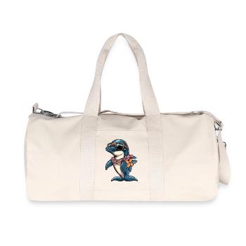 Dauphin Bande dessinée Vacances - Sac de sport en toile recyclée Stanley/Stella - blanc naturel - Devant
