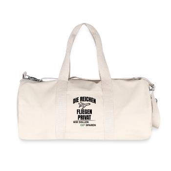 Abstract CO2 Climate Protection Design - Recycled Canvas Sports Bag by Stanley/Stella - natural - Front