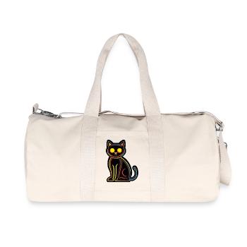 Chat Halloween Bande dessinée Chat - Sac de sport en toile recyclée Stanley/Stella - blanc naturel - Devant
